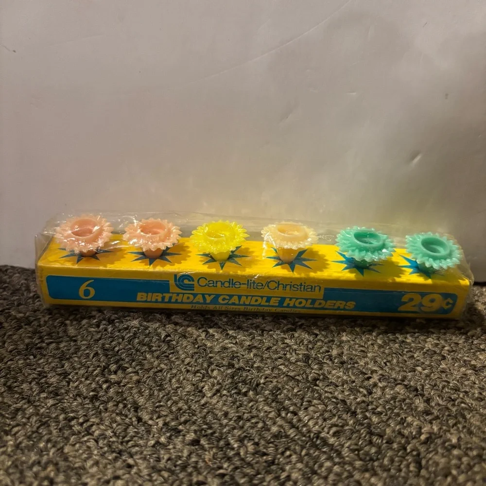 Candle-lite Christian Birthday Candle Holders New and Sealed set of 6